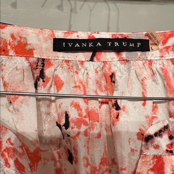 Ivanka Trump Women's Blouse - Orange and White Floral - Picture 2 of 4